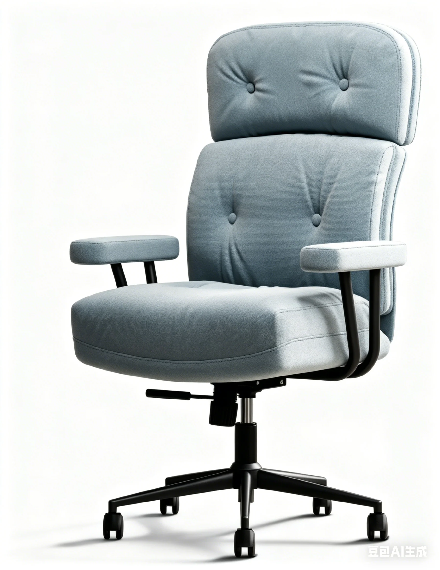 Tufted Home Office Chair with Wheels, Armrests & Adjustable Height - Image 5
