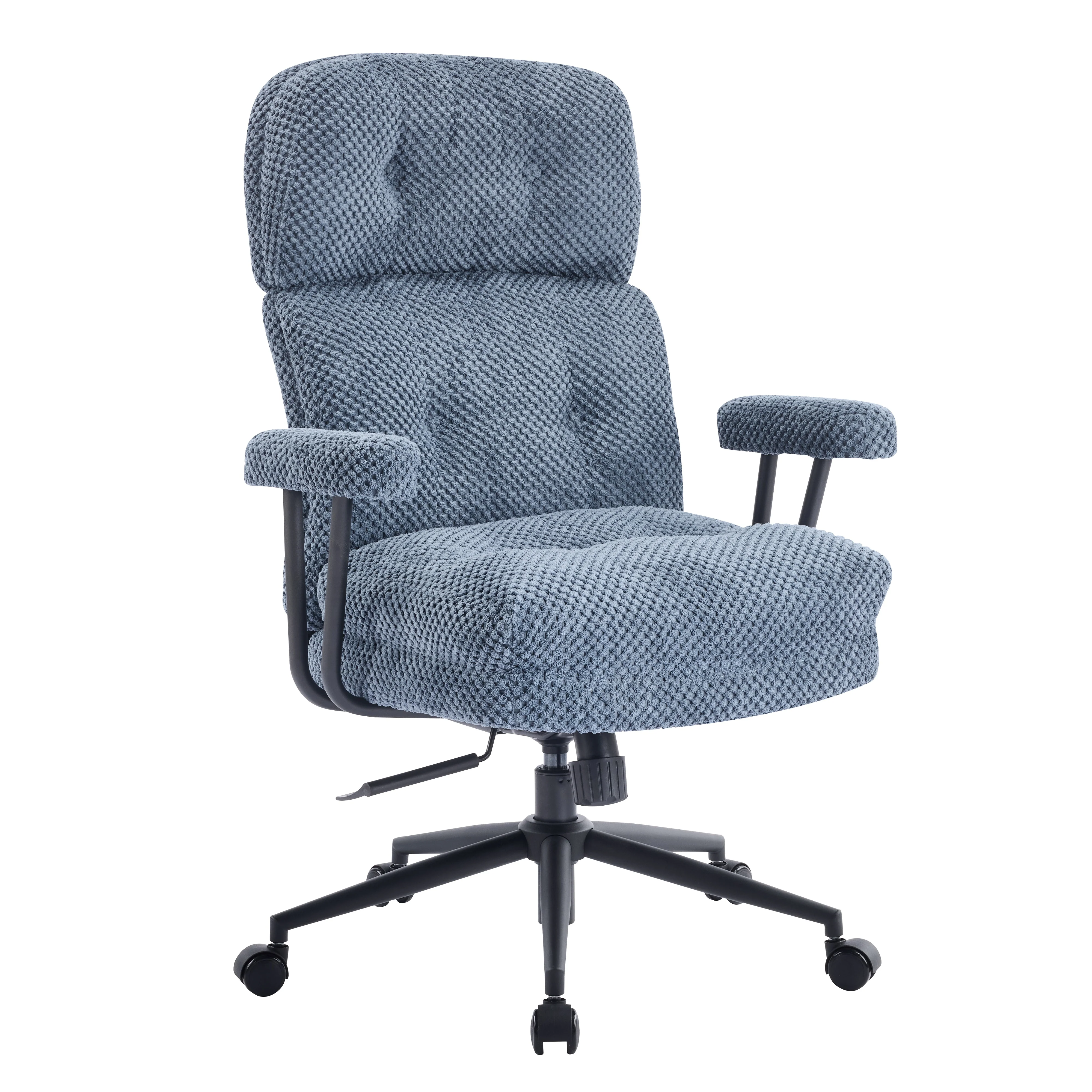 Tufted Home Office Chair with Wheels, Armrests & Adjustable Height - Image 6