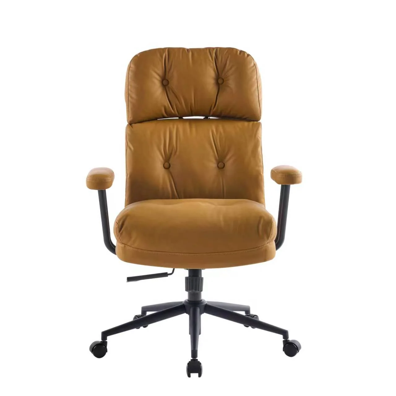 Tufted Home Office Chair with Wheels, Armrests & Adjustable Height - Image 7