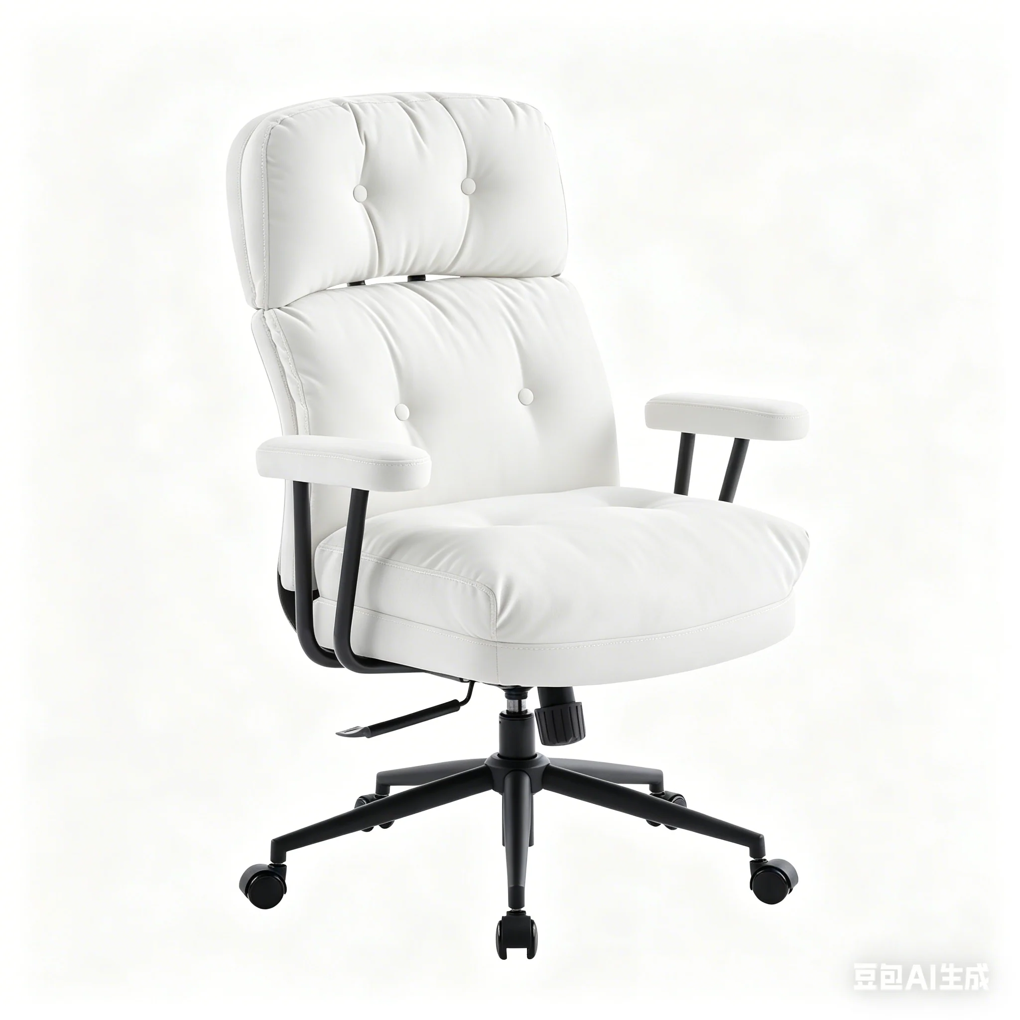 Tufted Home Office Chair with Wheels, Armrests & Adjustable Height - Image 8