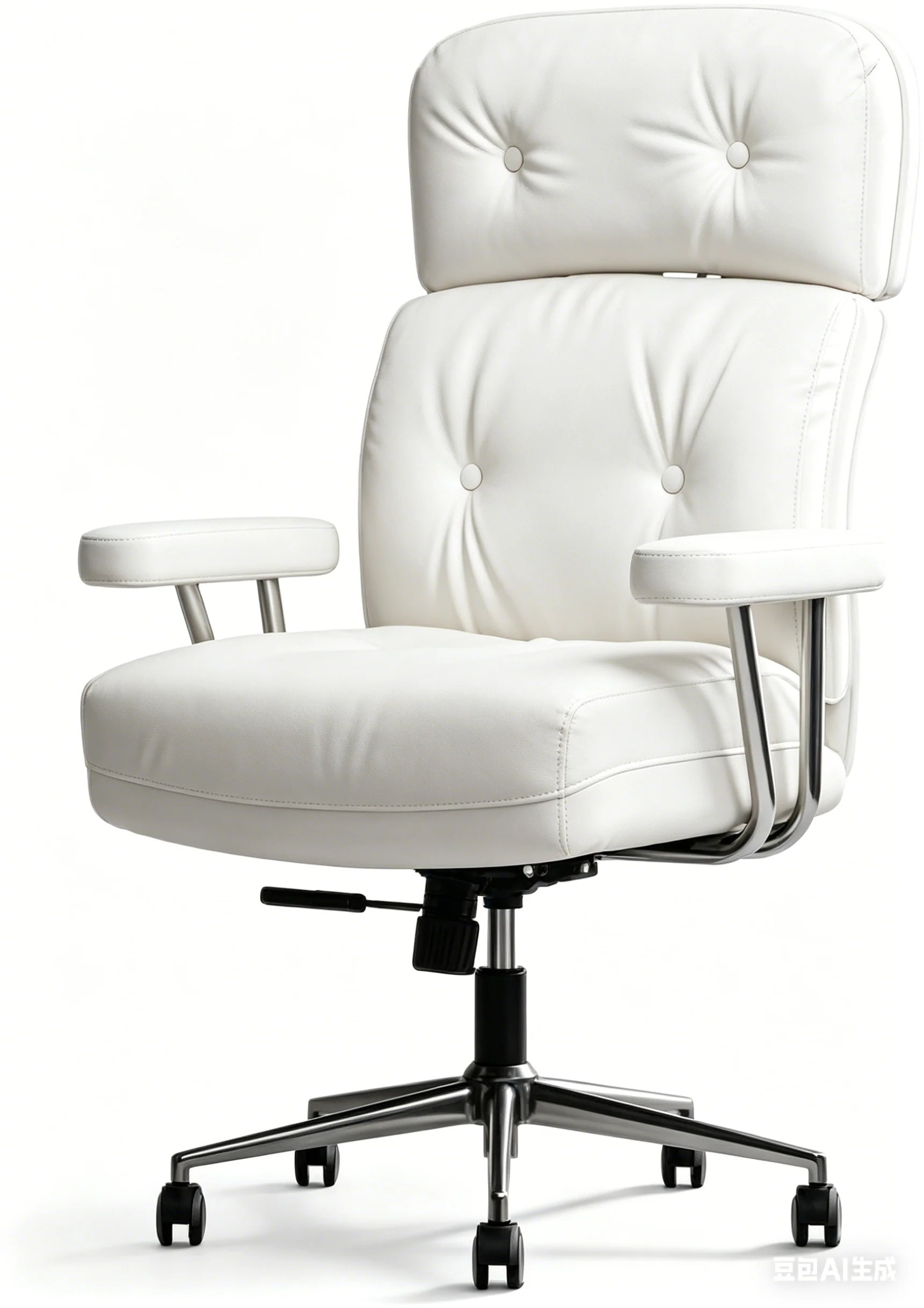 Tufted Home Office Chair with Wheels, Armrests & Adjustable Height - Image 9