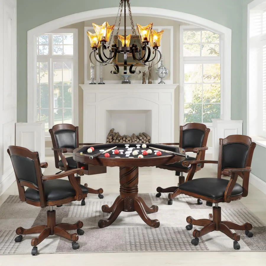 Turk Upholstered Swivel Dining and Game Chair Tobacco - Image 15