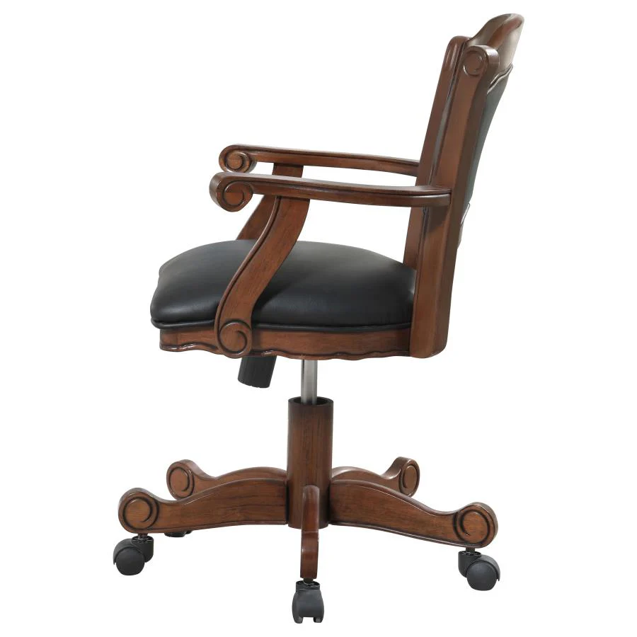 Turk Upholstered Swivel Dining and Game Chair Tobacco - Image 4