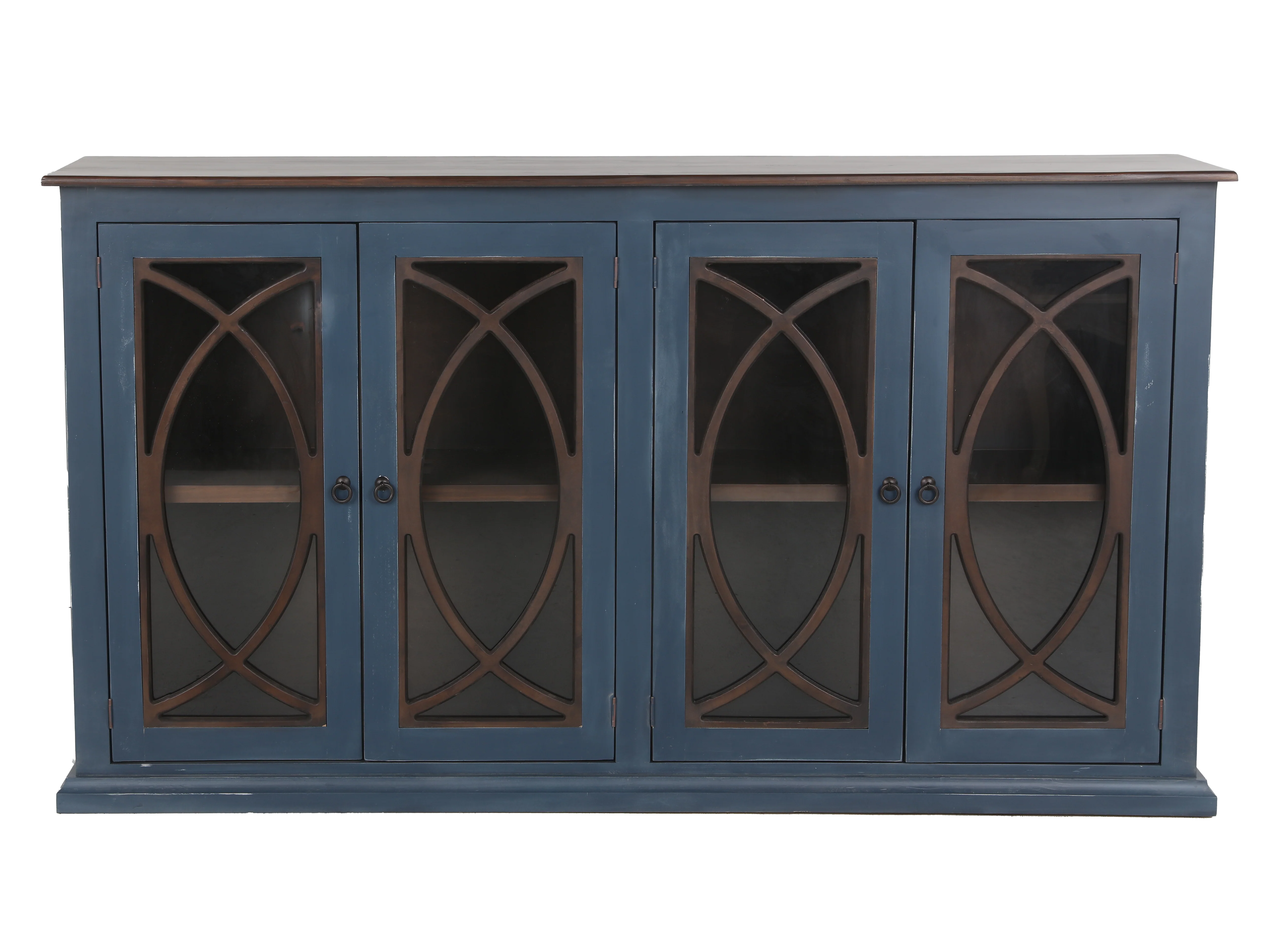 TV Console with Glass Doors