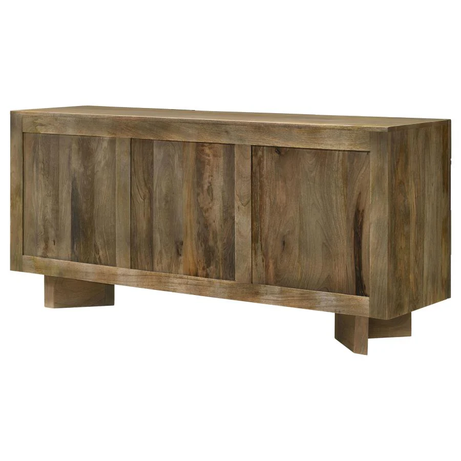 Tyler - 3 Door Solid Wood Sideboard Buffet Cabinet - Mango Brown - Image 10