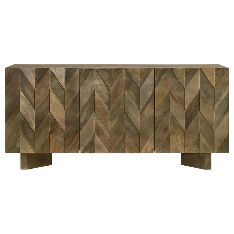 Tyler - 3 Door Solid Wood Sideboard Buffet Cabinet - Mango Brown - Image 6