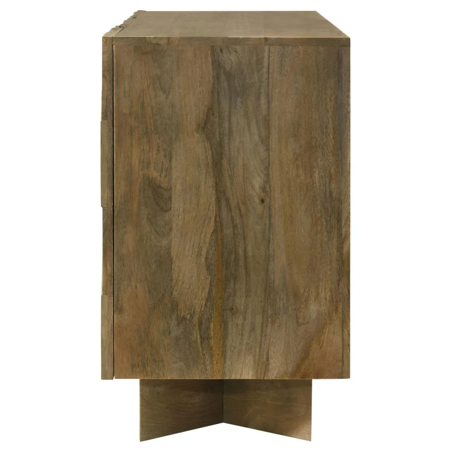 Tyler - 3 Door Solid Wood Sideboard Buffet Cabinet - Mango Brown - Image 8