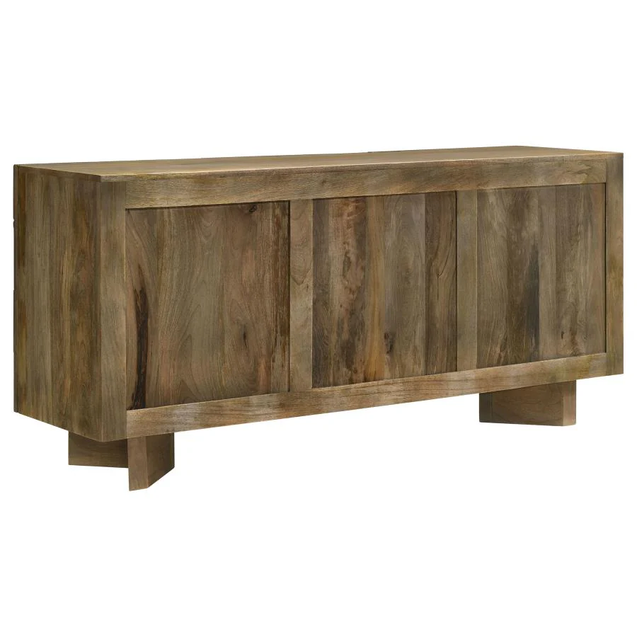 Tyler - 3 Door Solid Wood Sideboard Buffet Cabinet - Mango Brown - Image 9