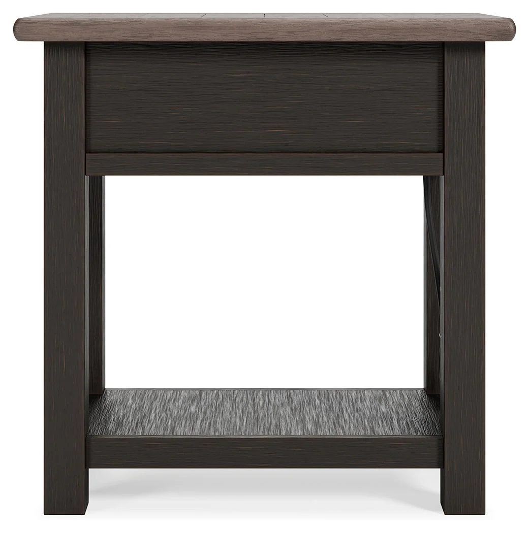 Tyler Creek - Chair Side End Table - Black / Gray - Image 10