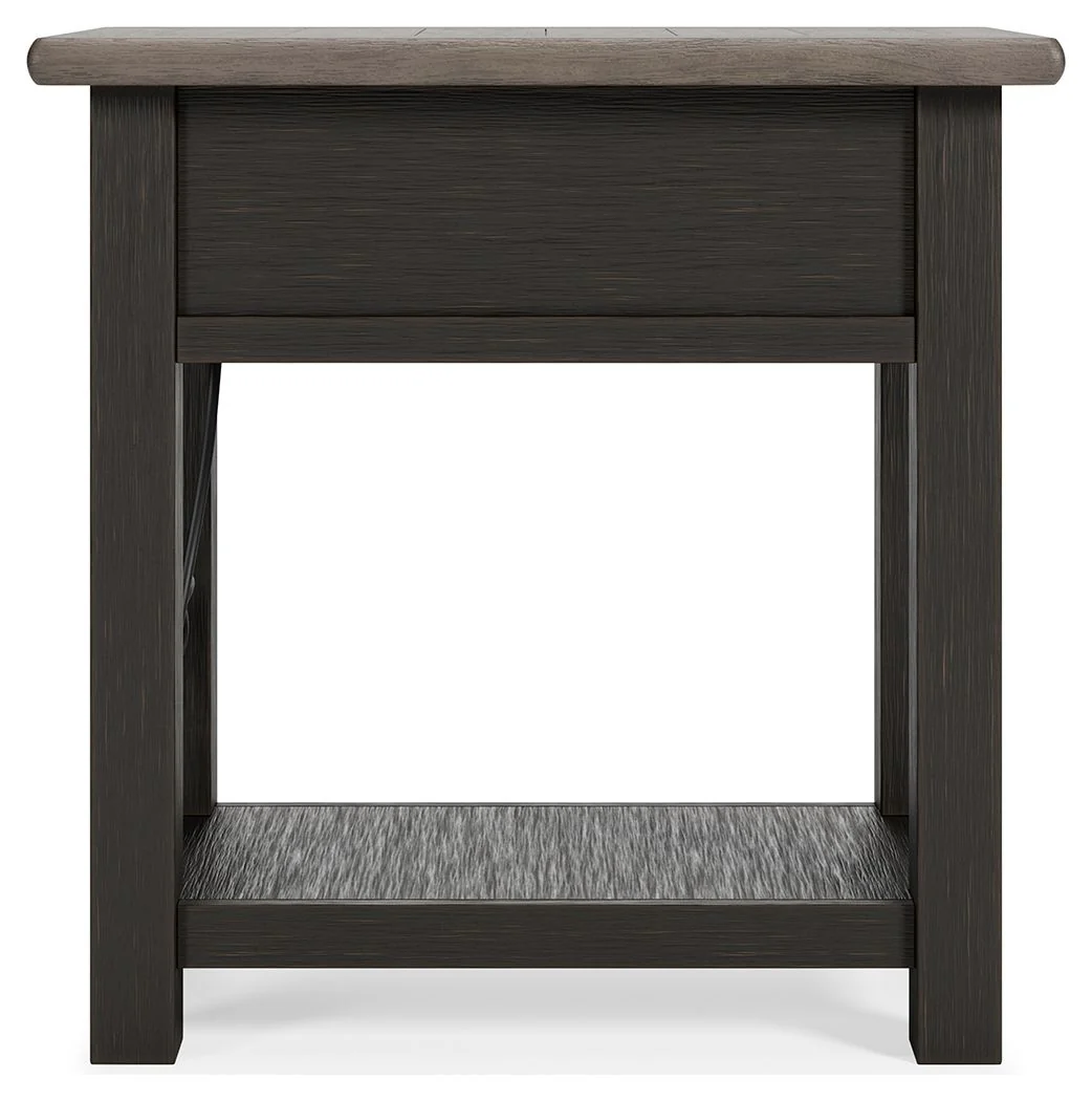 Tyler Creek - Chair Side End Table - Black / Gray - Image 11