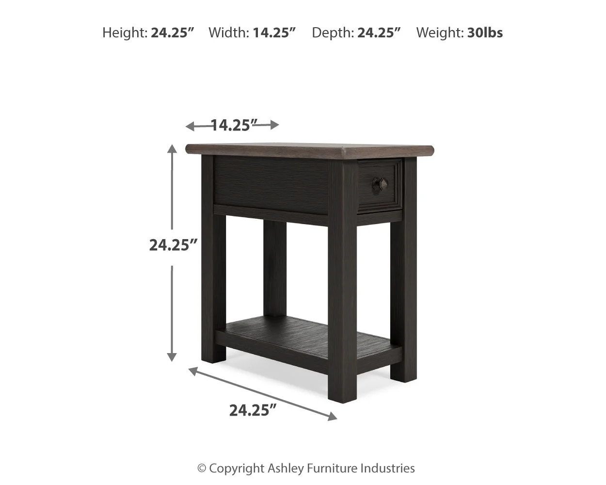 Tyler Creek - Chair Side End Table - Black / Gray - Image 5