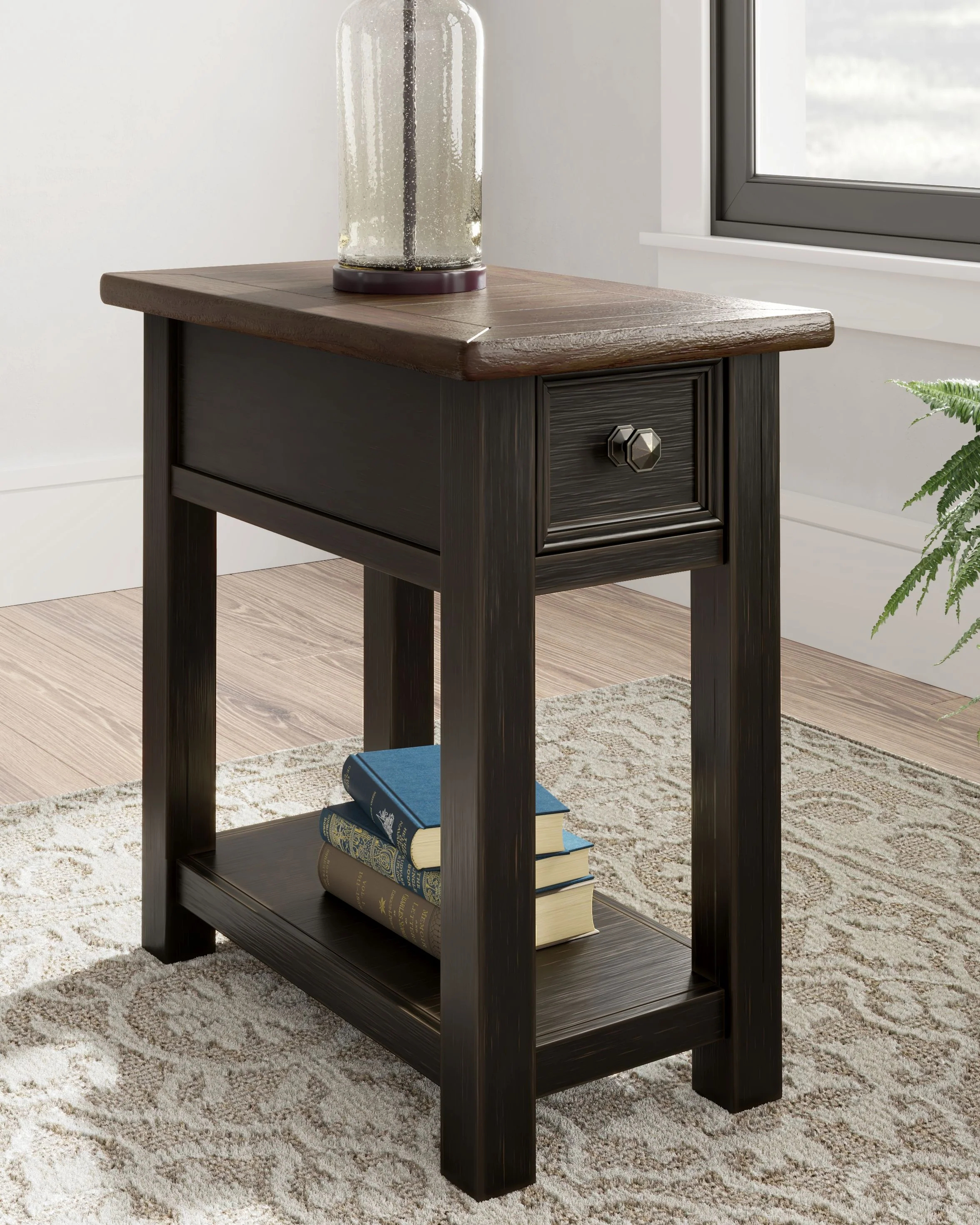 Tyler Creek - Chair Side End Table - Black / Gray - Image 9