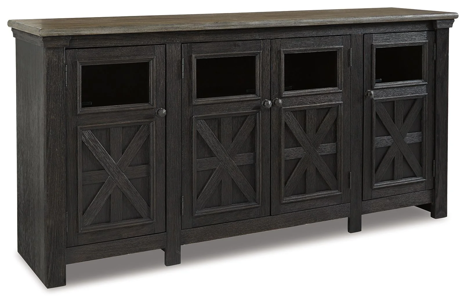 Tyler Creek - Extra Large TV Stand - Black / Gray - Image 2