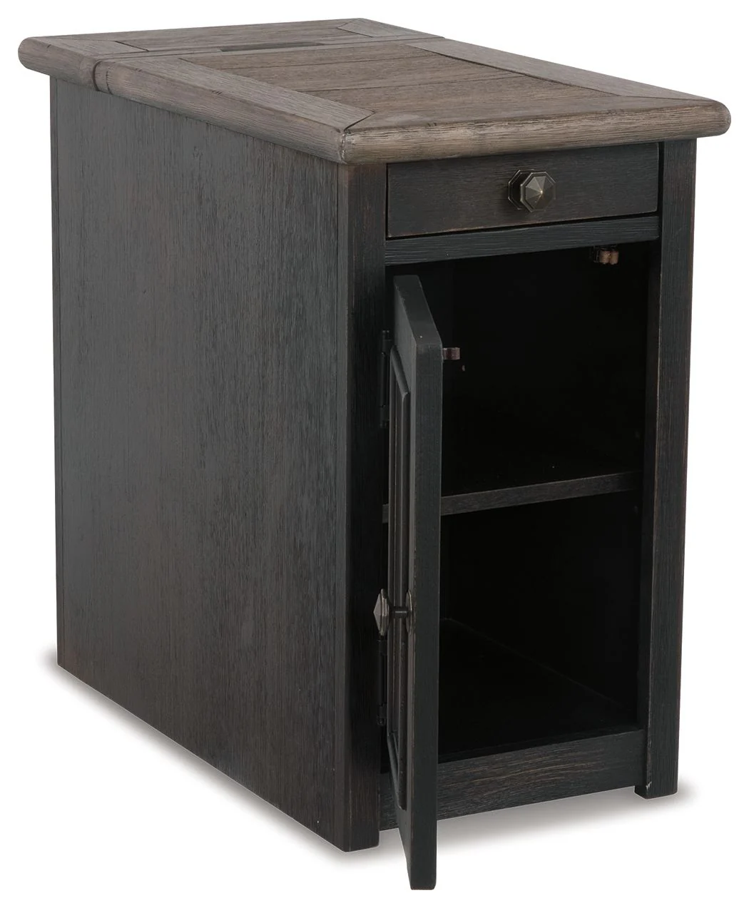 Tyler Creek - Chair Side End Table - Grayish Brown / Black - Image 2