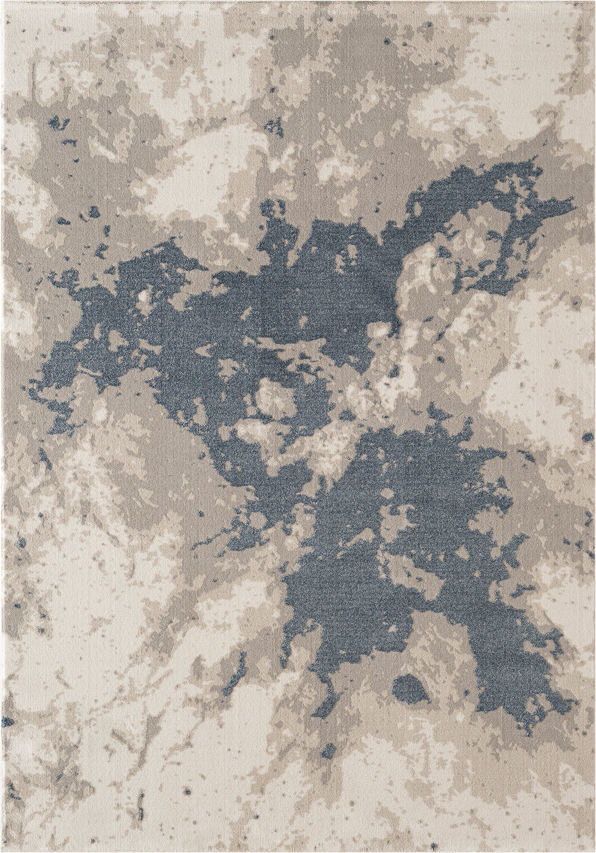 .Uma Blue Power-Loomed Area Rug - 6' 6" x 9' 0"