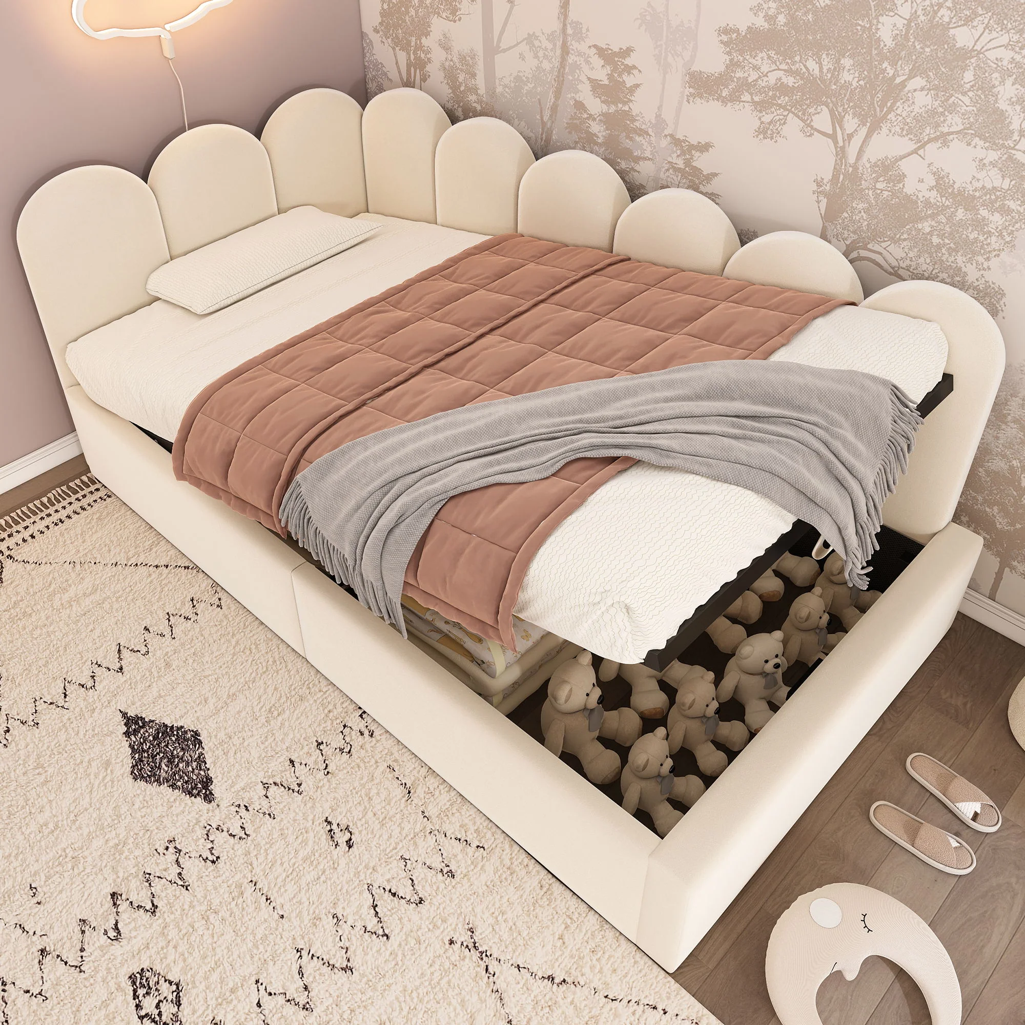 Upholstered Daybed With Metal Slatted Base - Image 11