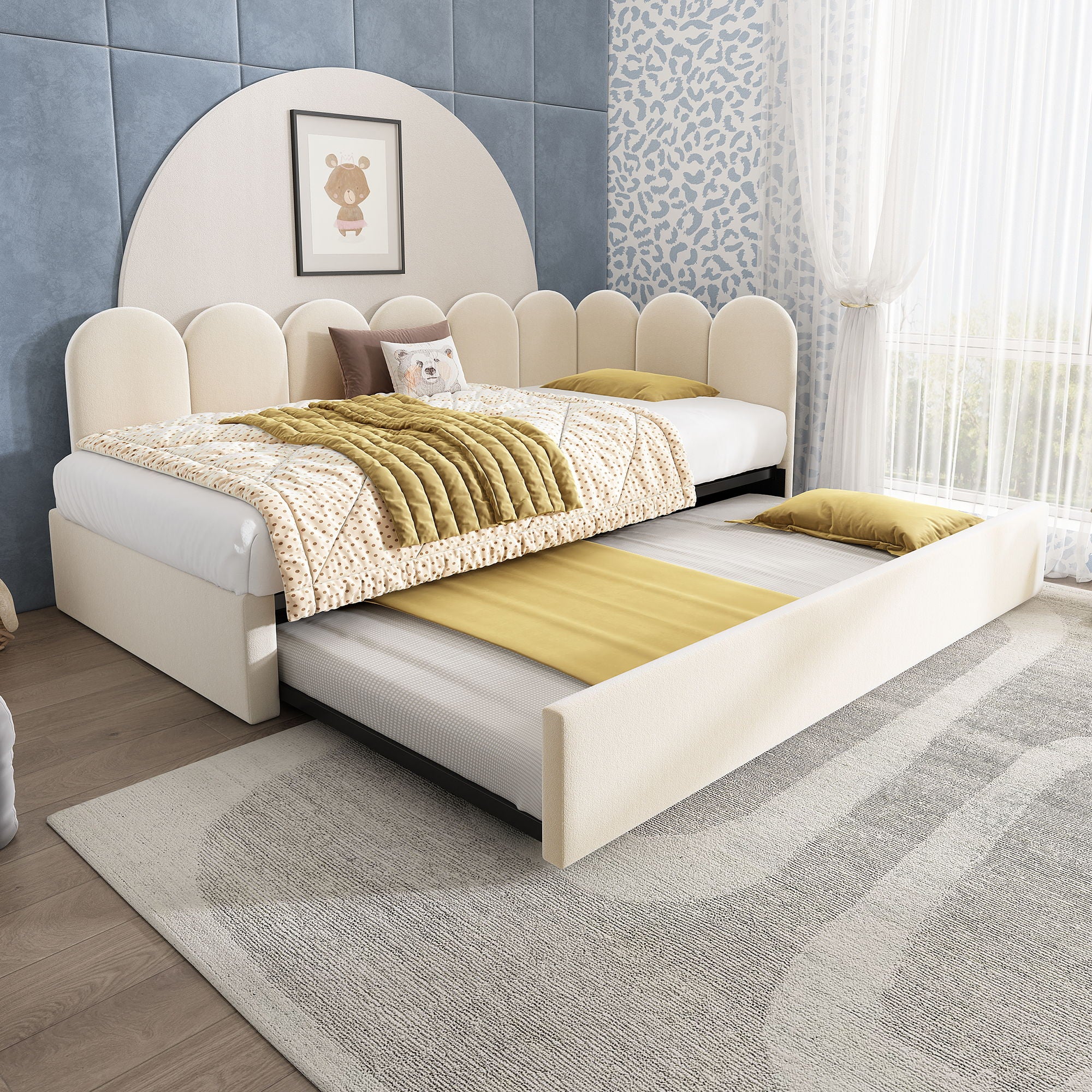 Upholstered Daybed With Metal Slatted Base - Image 14
