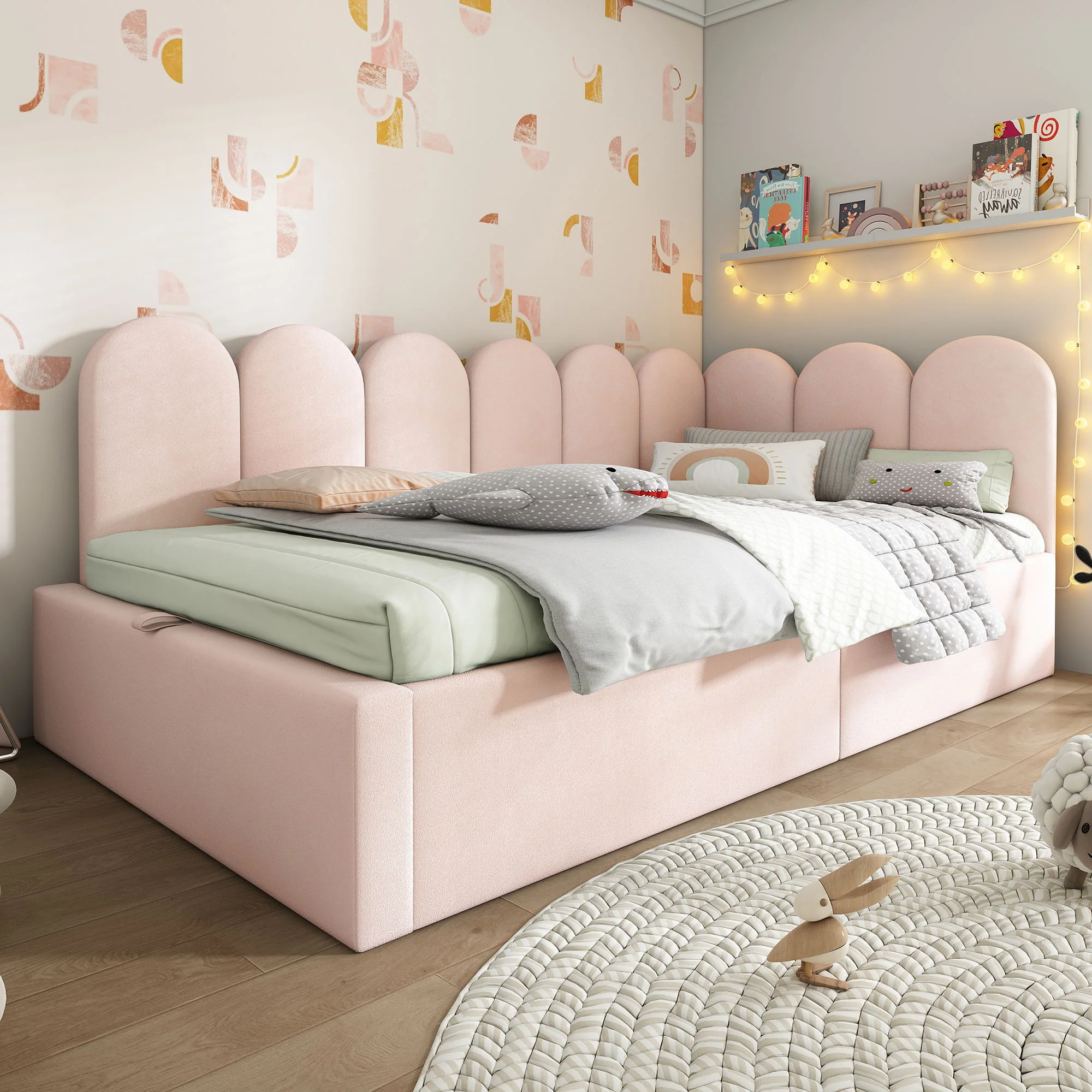Upholstered Daybed With Metal Slatted Base - Image 20