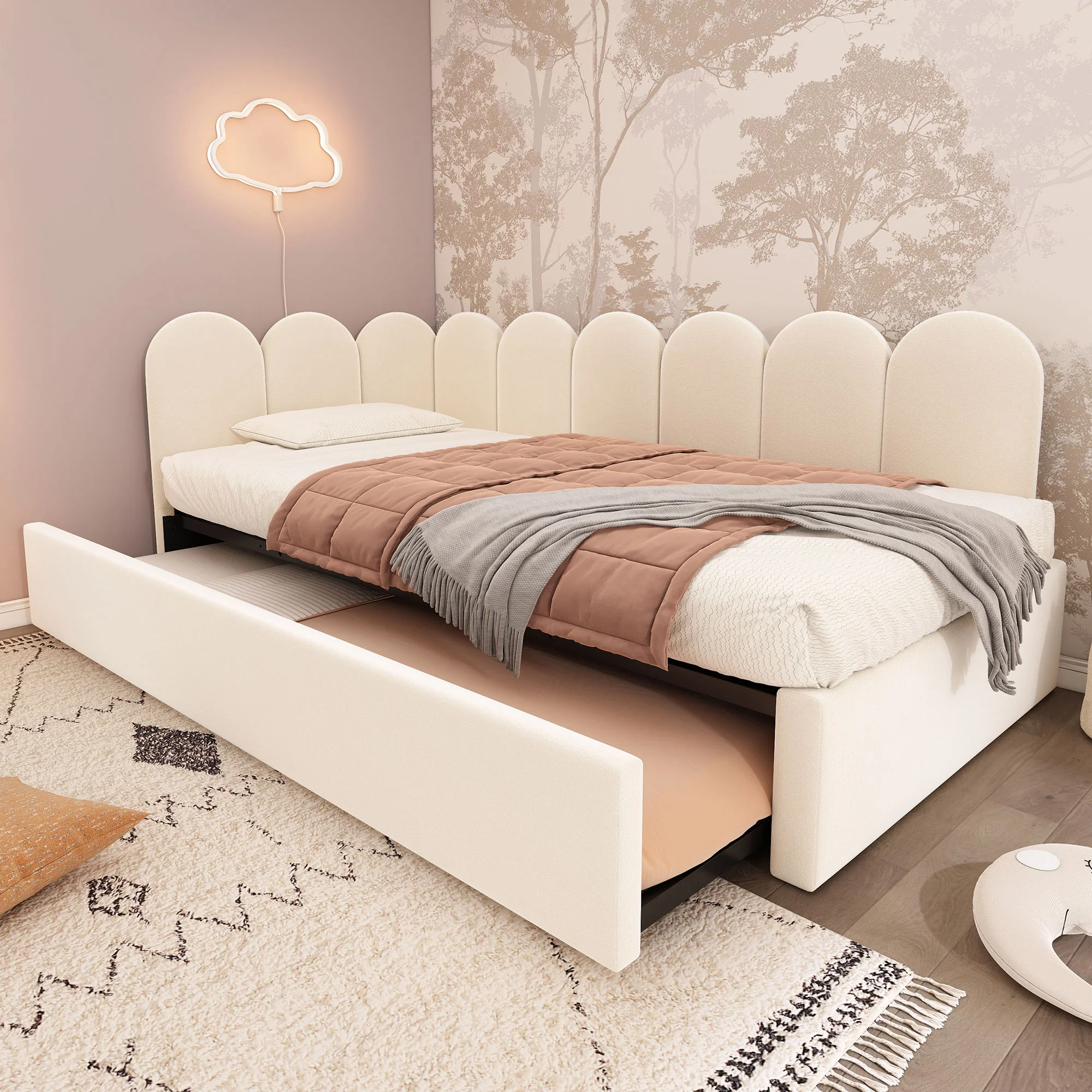Upholstered Daybed With Metal Slatted Base - Image 33