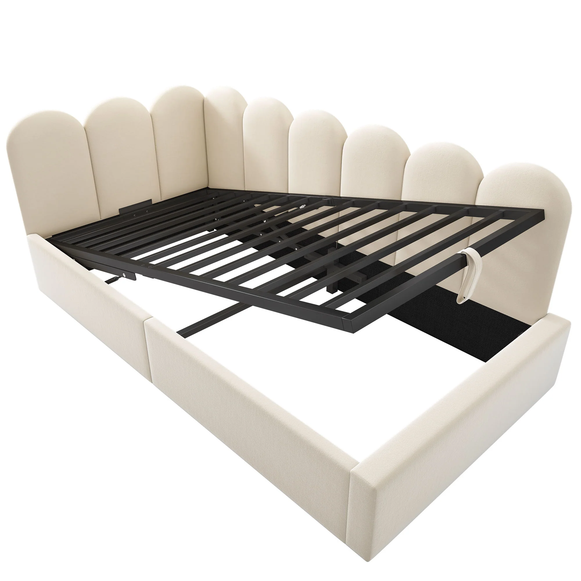 Upholstered Daybed With Metal Slatted Base - Image 4