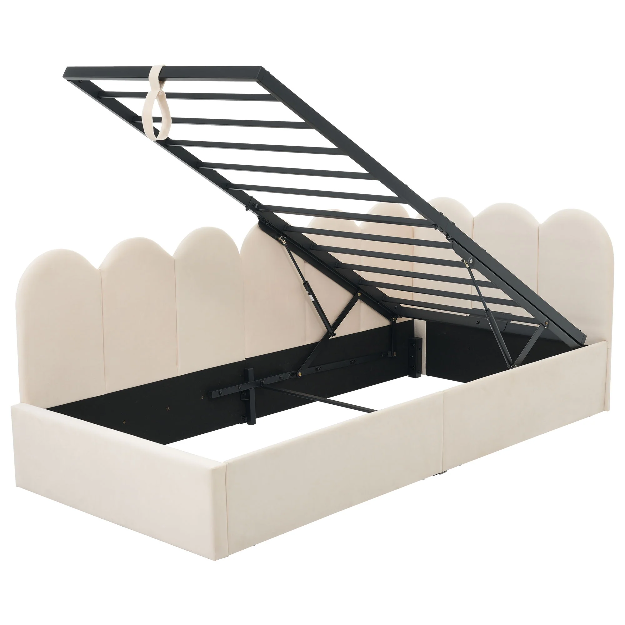 Upholstered Daybed With Metal Slatted Base - Image 44