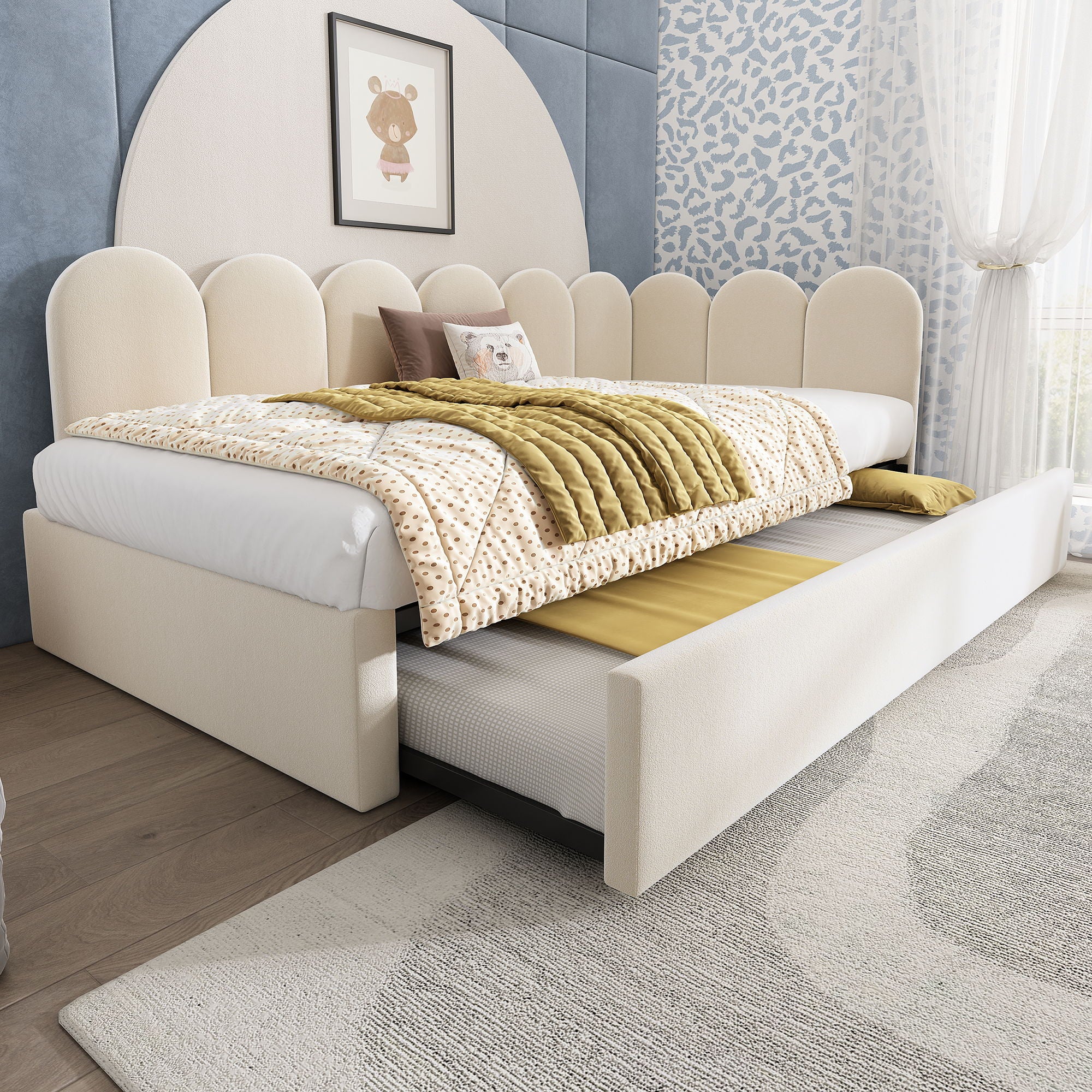 Upholstered Daybed With Metal Slatted Base - Image 48