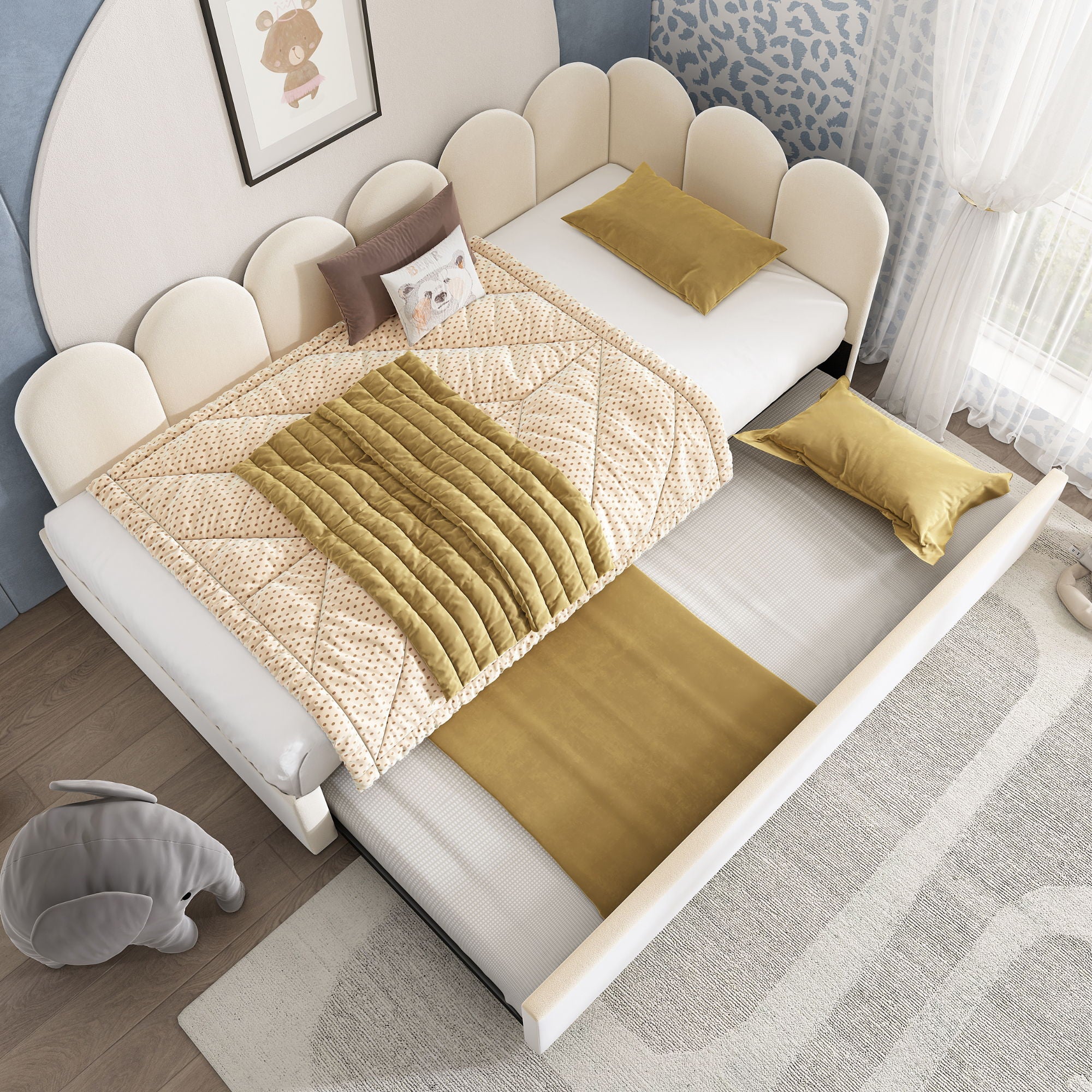 Upholstered Daybed With Metal Slatted Base - Image 50