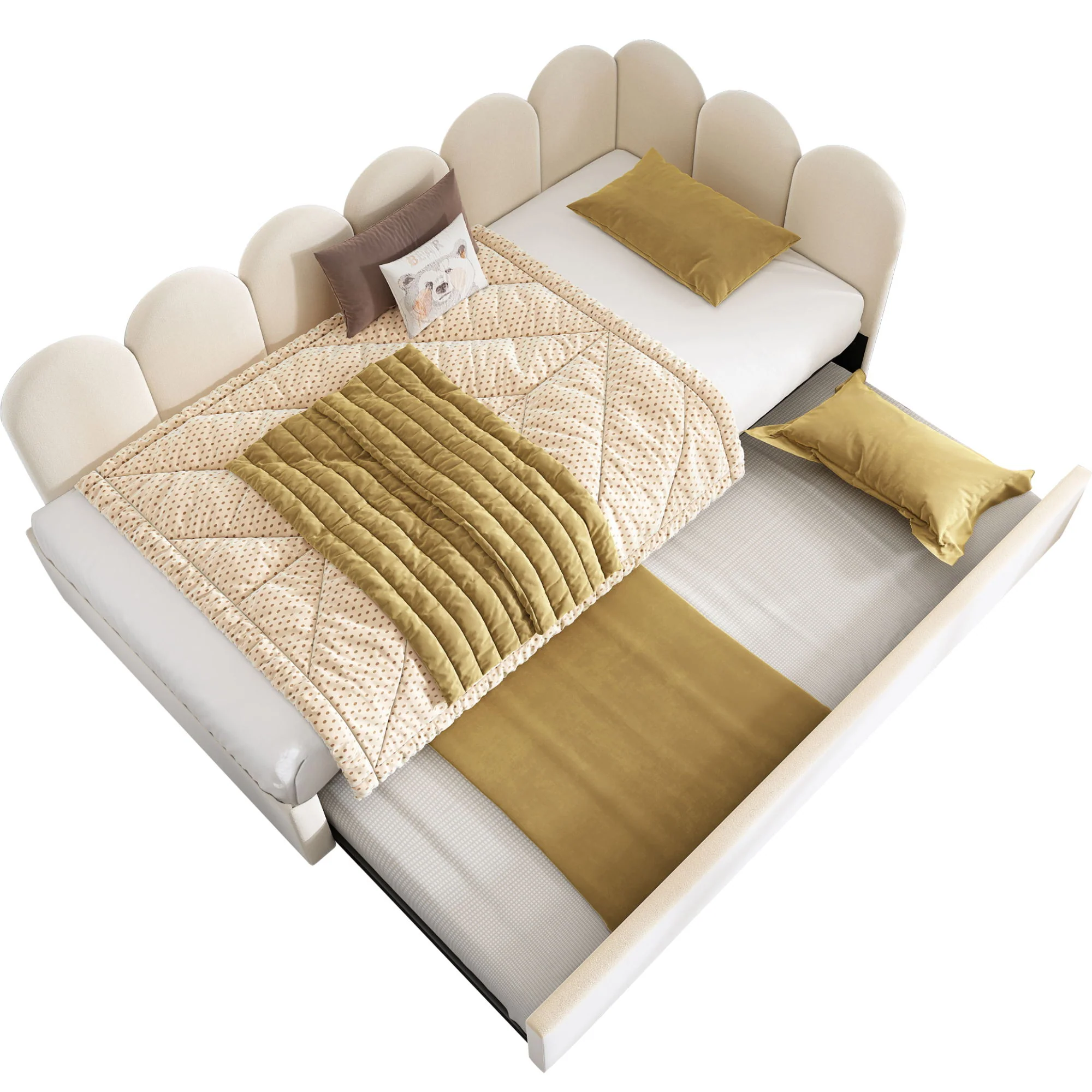 Upholstered Daybed With Metal Slatted Base - Image 51