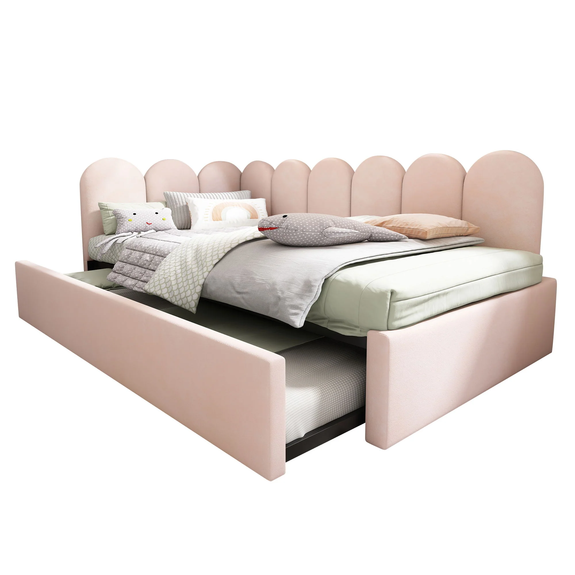 Upholstered Daybed With Metal Slatted Base - Image 55