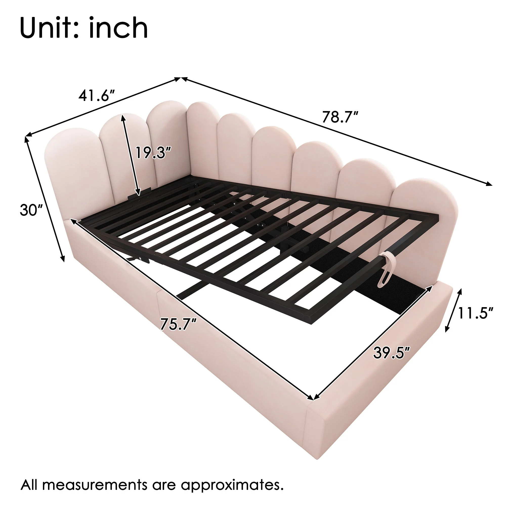 Upholstered Daybed With Metal Slatted Base - Image 6