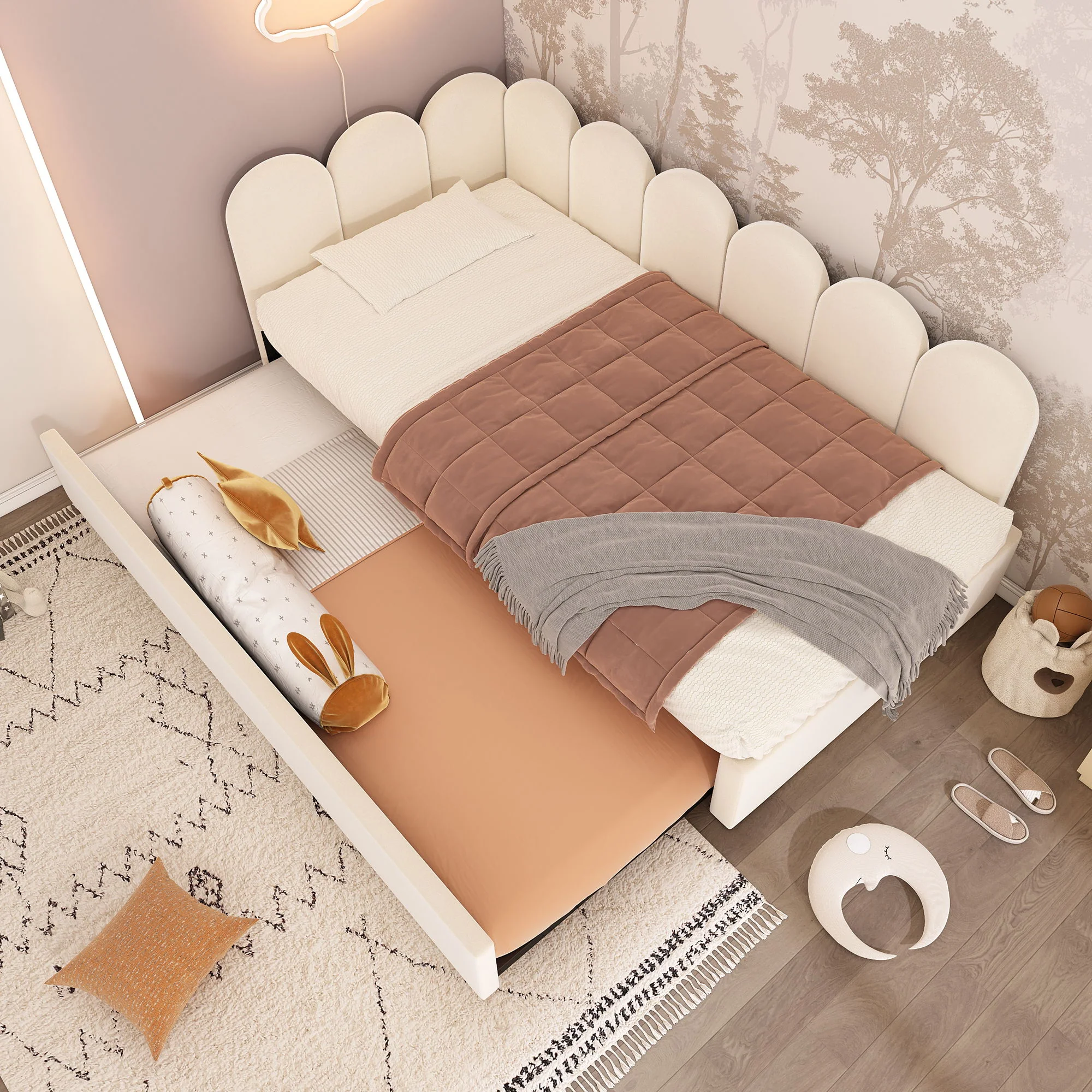Upholstered Daybed With Metal Slatted Base - Image 68