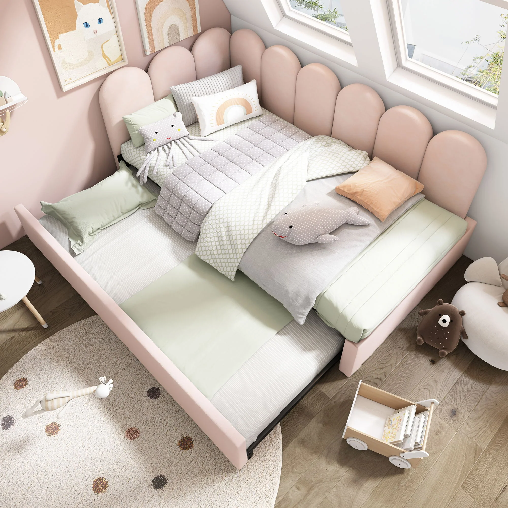 Upholstered Daybed With Metal Slatted Base - Image 73