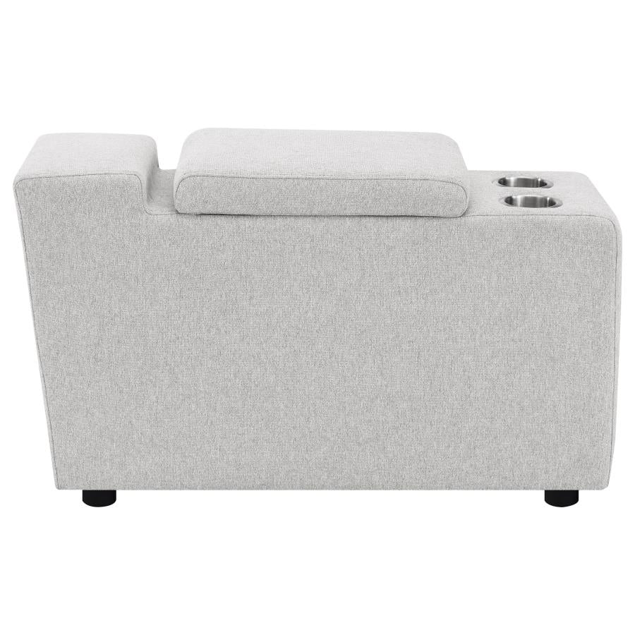 Upholstered Modular Storage Console Dark Grey - Image 15