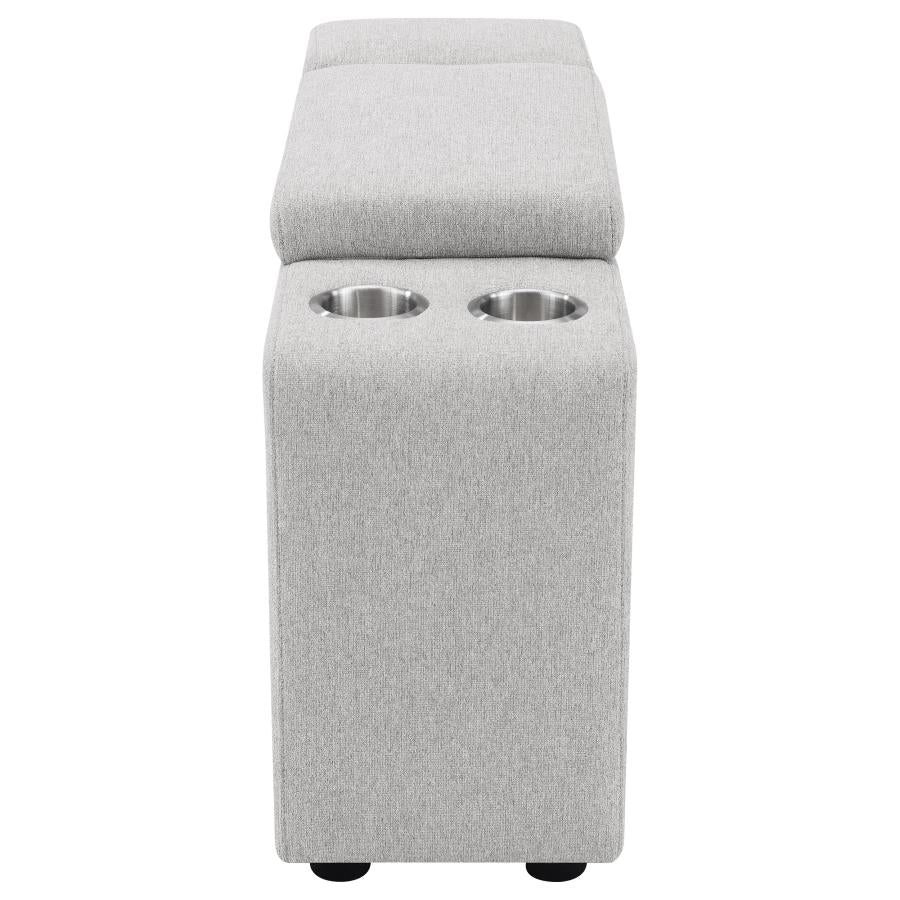 Upholstered Modular Storage Console Dark Grey - Image 5
