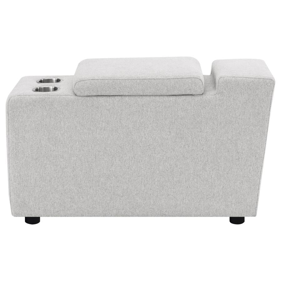 Upholstered Modular Storage Console Dark Grey - Image 9