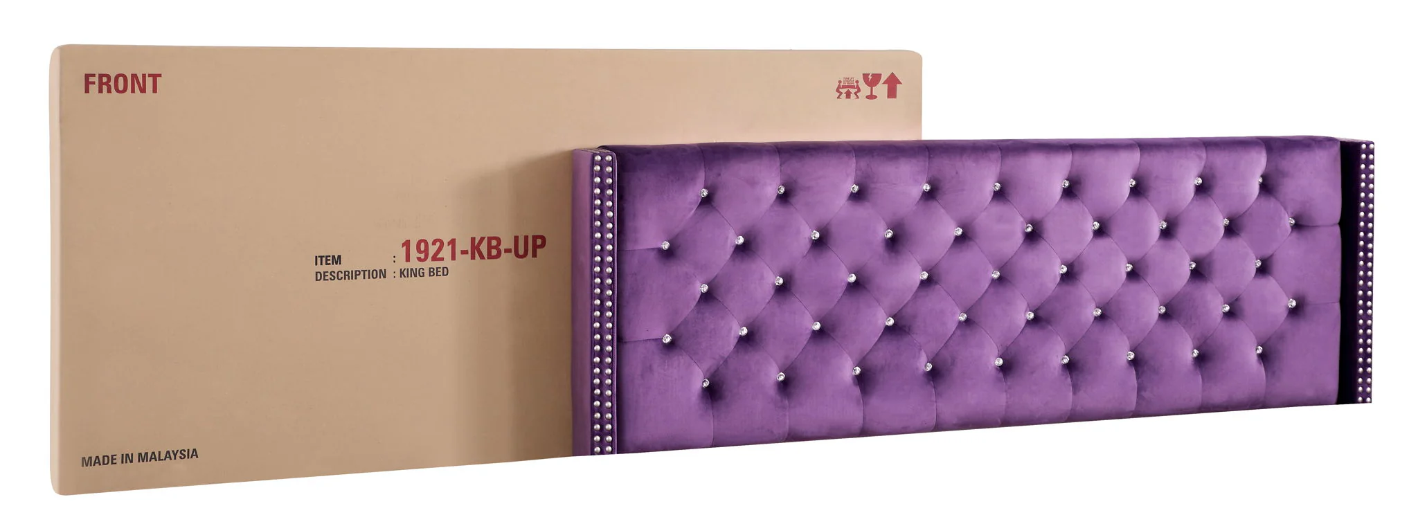 Upholstered Nailhead Trim Chic Bed - Image 26