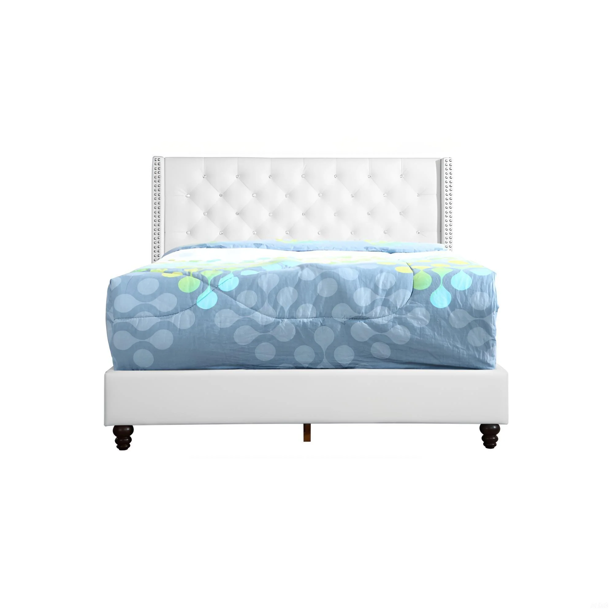 Upholstered Nailhead Trim Chic Bed - Image 7