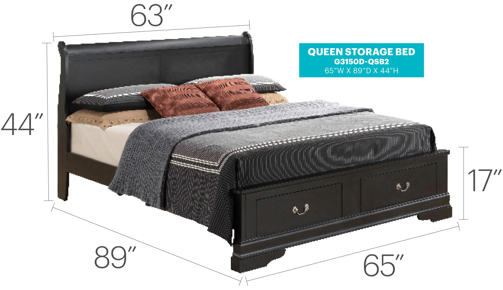 Upholstered Panel Sleigh Bed Design - Image 10