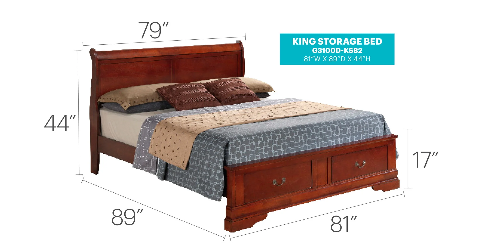 Upholstered Panel Sleigh Bed Design - Image 14