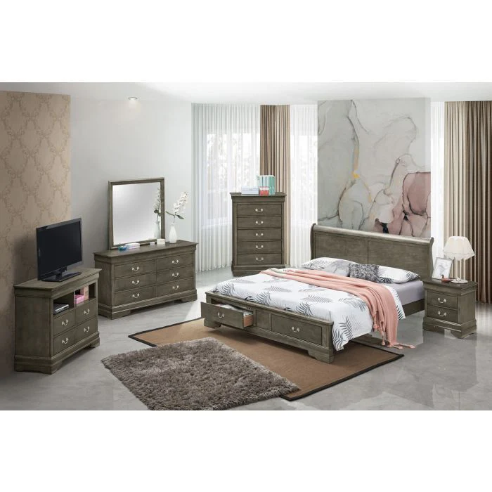 Upholstered Panel Sleigh Bed Design - Image 17