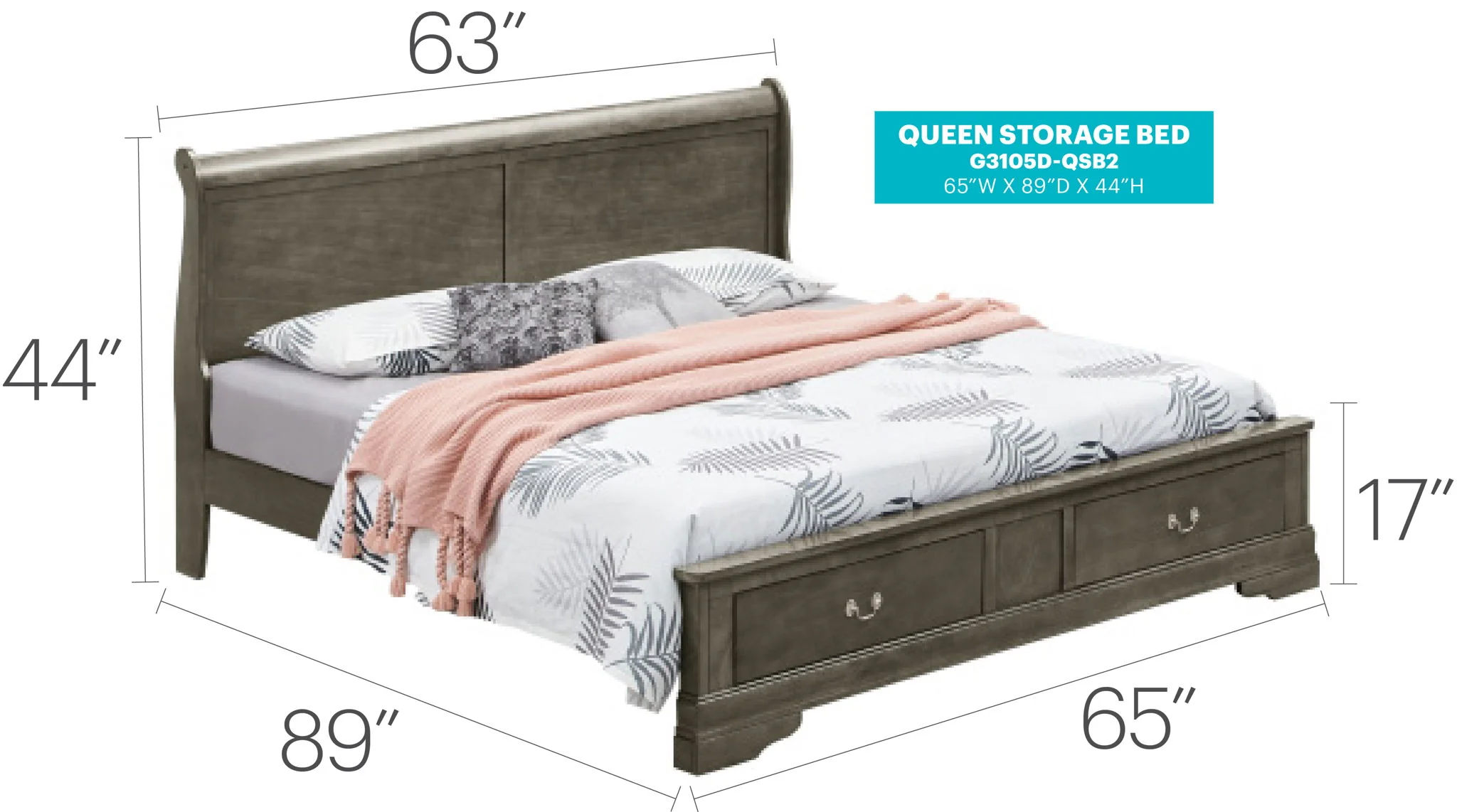 Upholstered Panel Sleigh Bed Design - Image 31