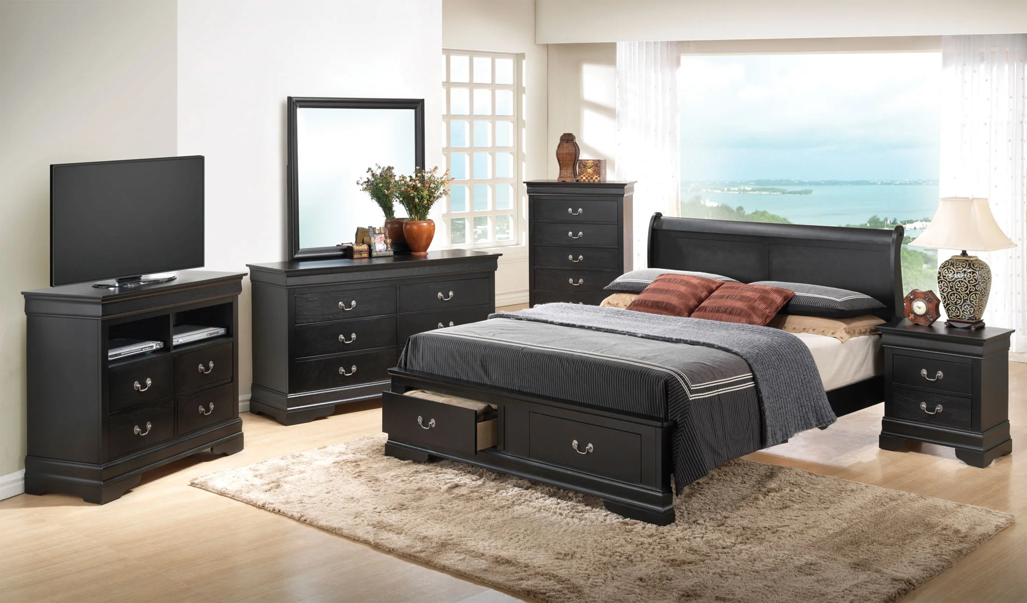 Upholstered Panel Sleigh Bed Design - Image 41