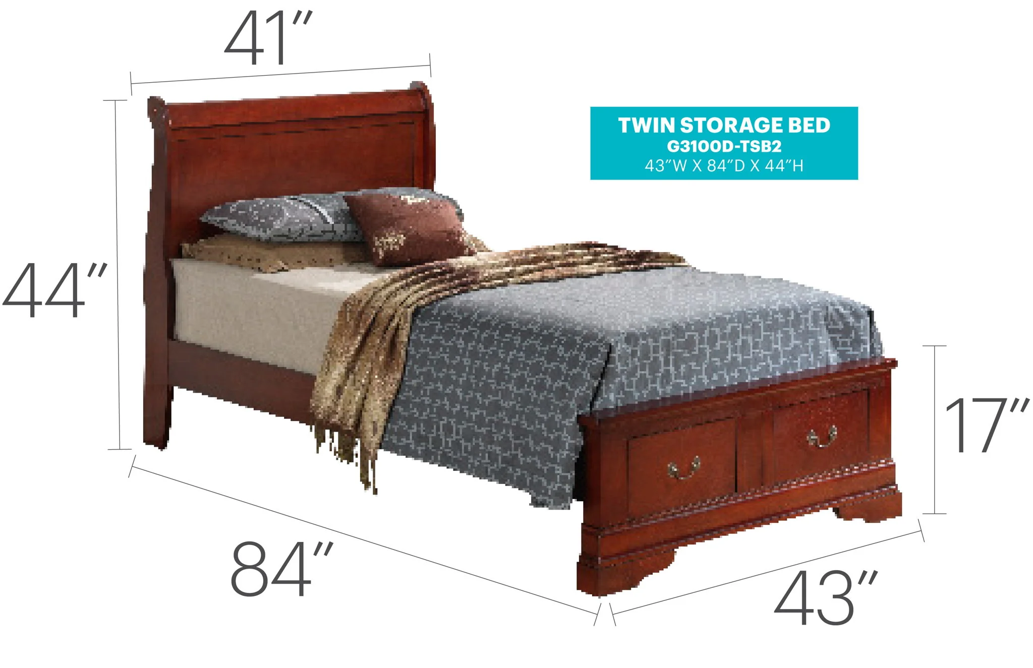 Upholstered Panel Sleigh Bed Design - Image 43