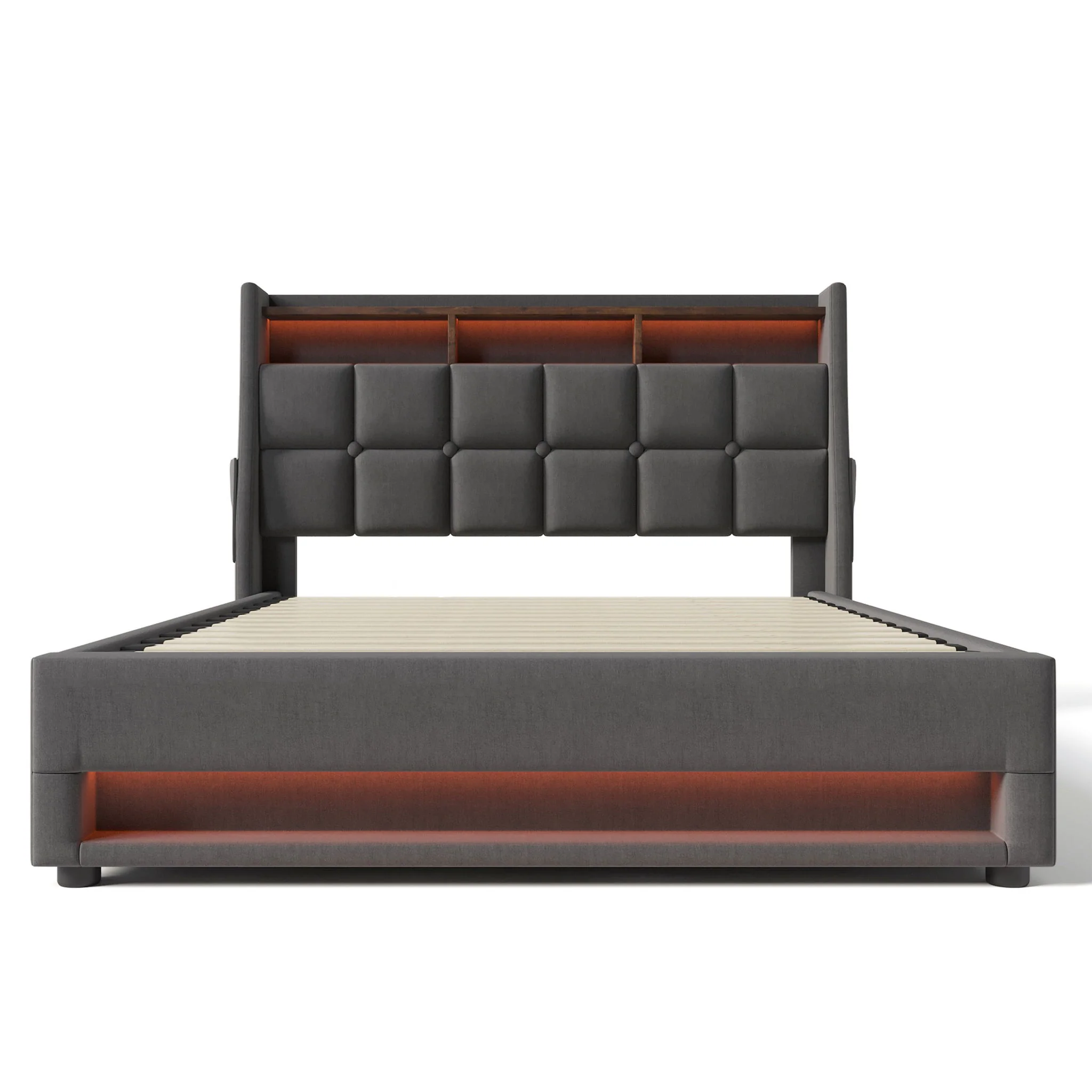 Upholstered Platform Bed With A Hydraulic Storage System, LED And USB Charging (Without Mattress) - Image 13