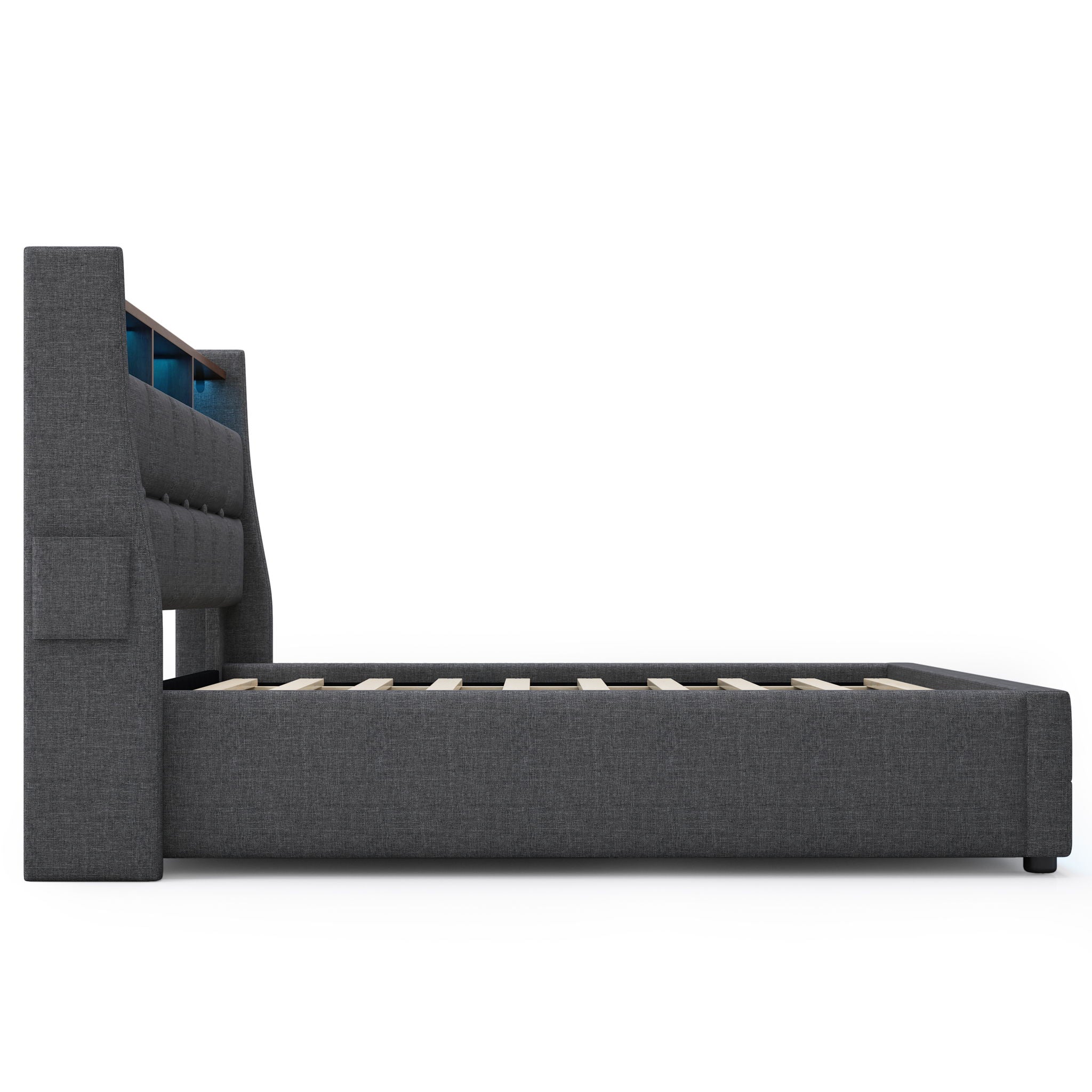 Upholstered Platform Bed With A Hydraulic Storage System, LED And USB Charging (Without Mattress) - Image 53