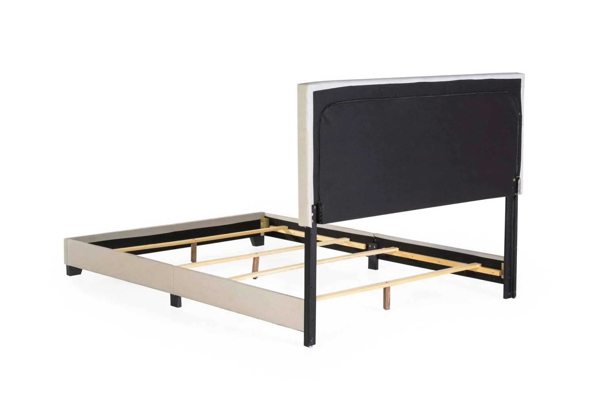Khaki Tufted Upholstered Panel Bed - Image 8
