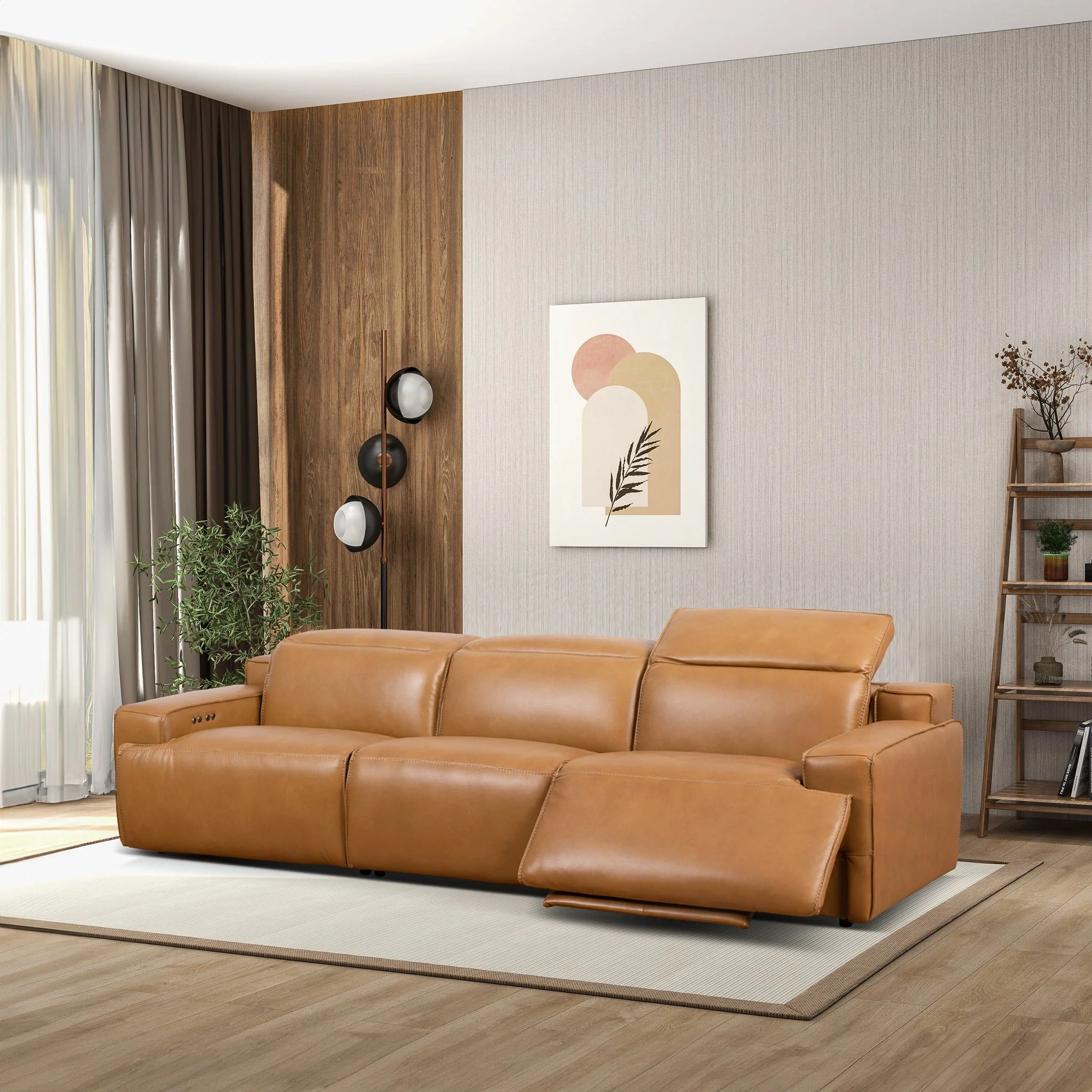 Urbana - Triple Power Recliner Sofa - Tan - Image 4