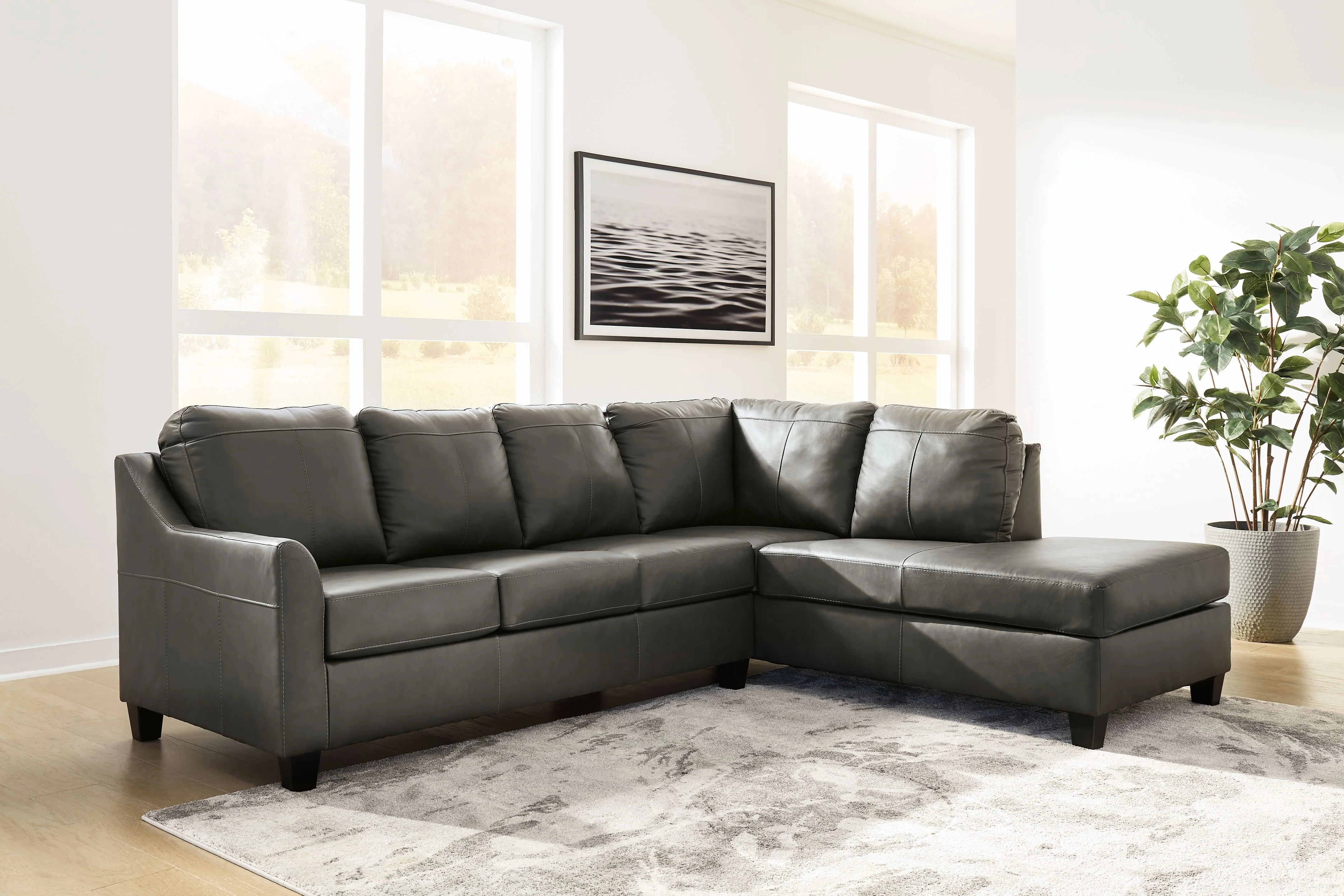 Valderno - 2-Piece Sectional With Raf Corner Chaise - Fog - Image 5
