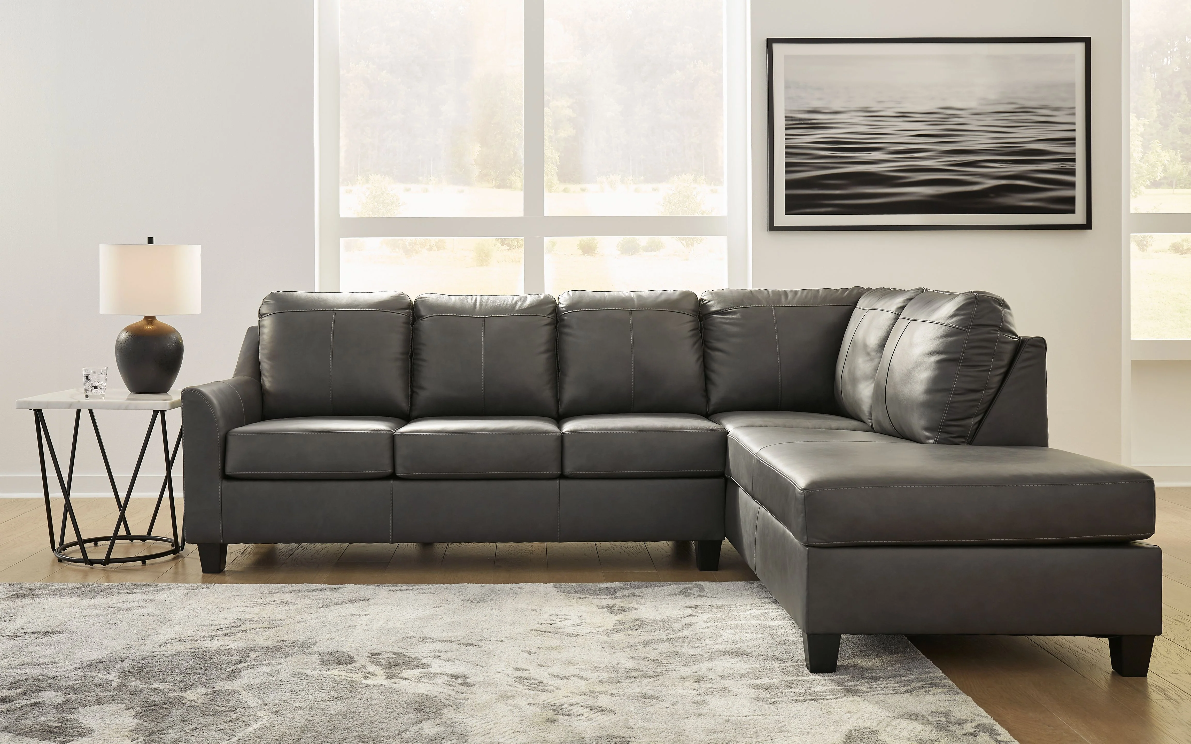 Valderno - 2-Piece Sectional With Raf Corner Chaise - Fog - Image 7