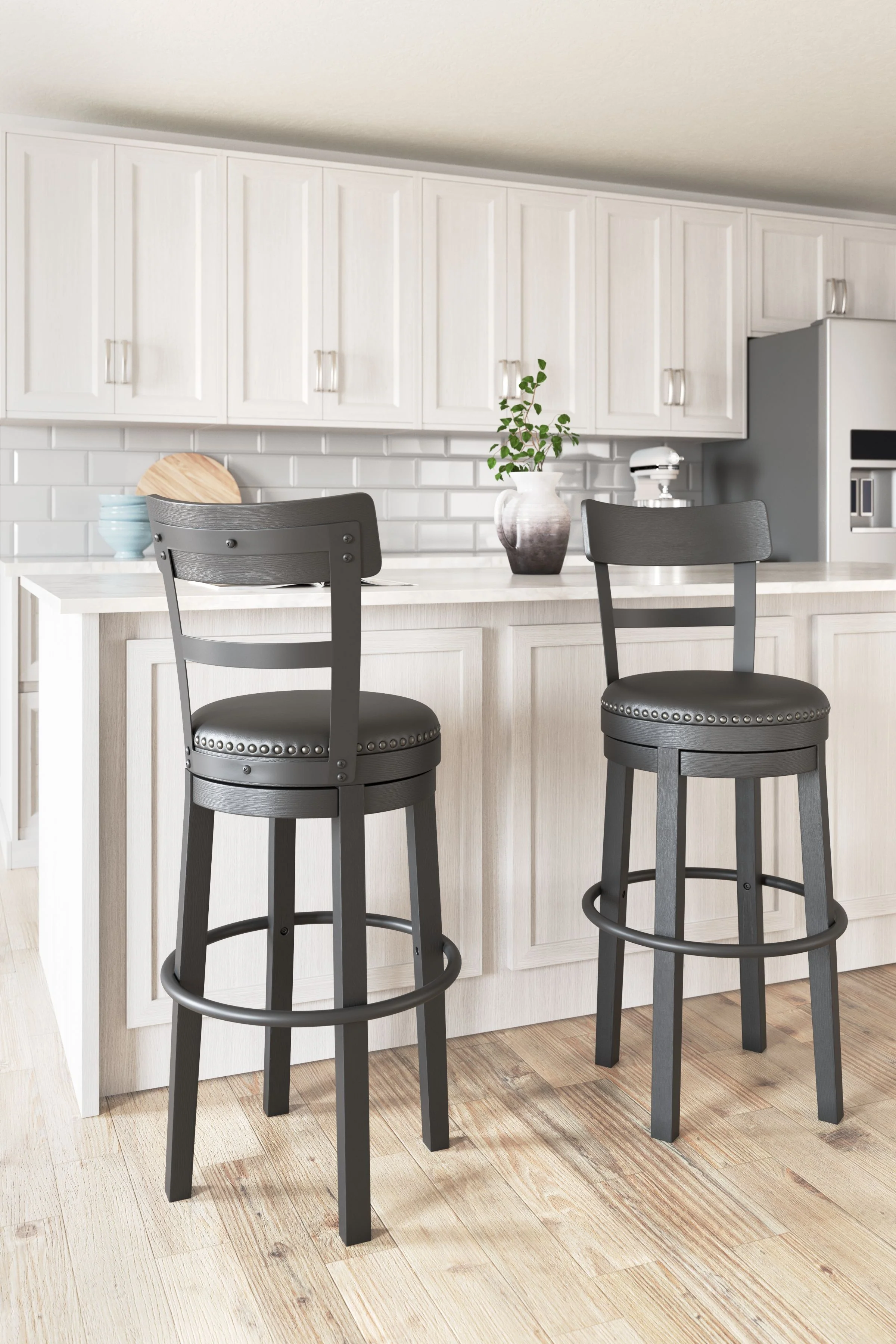 Valebeck - Tall Upholstered Swivel Barstool - Image 17
